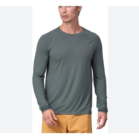 PATAGONIA Green-Grey Capilene Long Sleeve Base Layer Shirt S - Picture 1 of 11